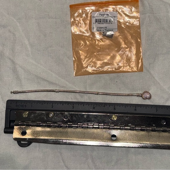 Pandora Pavé Sterling Silver Bracelet w 14k rose gold-plated heart clasp - - Picture 15 of 15